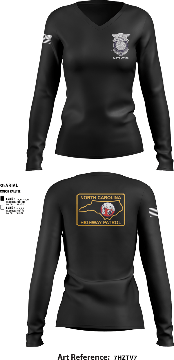 Women's Long Sleeve Vneck Shirt, District E5, Police, Teamtime, Team time, sublimation, custom sports apparel, team uniforms, spirit wear, spiritwear, sports uniforms, custom shirts, team store, custom team store, fundraiser sports, apparel fundraiser