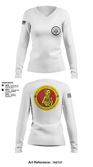 Women's Long Sleeve Vneck Shirt, Weapons Field Training, , Teamtime, Team time, sublimation, custom sports apparel, team uniforms, spirit wear, spiritwear, sports uniforms, custom shirts, team store, custom team store, fundraiser sports, apparel fundraiser