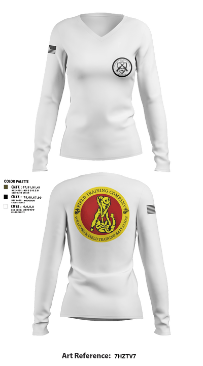 Weapons Field Training 21239816 Women's Long Sleeve V-neck Shirt - 2