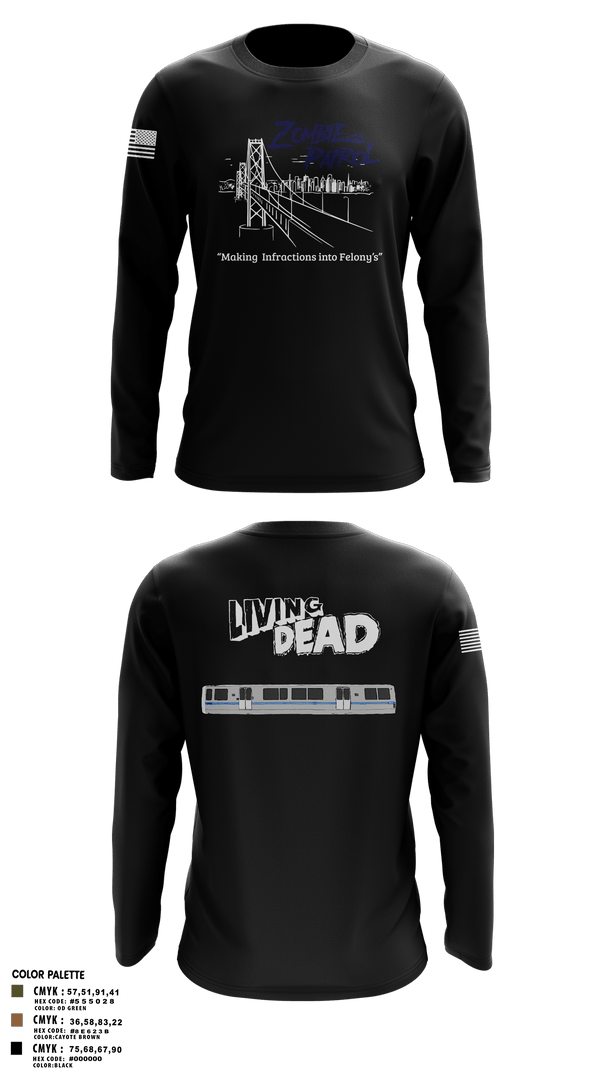 Long Sleeve Performance Shirt, Inversed CrewBART PD Fugitive Task Force, Police, Teamtime, Team time, sublimation, custom sports apparel, team uniforms, spirit wear, spiritwear, sports uniforms, custom shirts, team store, custom team store, fundraiser sports, apparel fundraiser