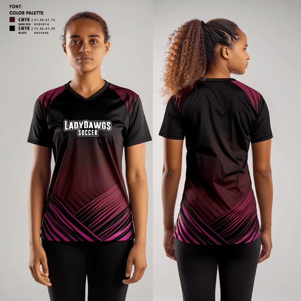 Short Sleeve Performance Shirt, LadyDawgs, Women's Soccer, Teamtime, Team time, sublimation, custom sports apparel, team uniforms, spirit wear, spiritwear, sports uniforms, custom shirts, team store, custom team store, fundraiser sports, apparel fundraiser