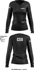 District 5 CSO 28339770 Women's Long Sleeve V-neck Shirt - 3