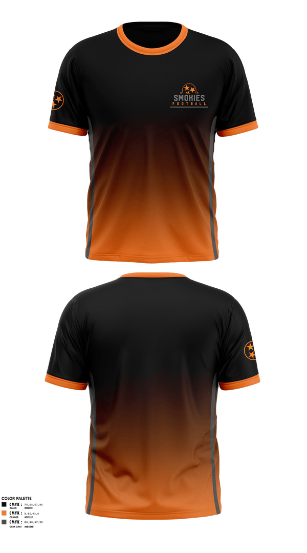 Short Sleeve Performance Shirt, Smokies, Football, Teamtime, Team time, sublimation, custom sports apparel, team uniforms, spirit wear, spiritwear, sports uniforms, custom shirts, team store, custom team store, fundraiser sports, apparel fundraiser