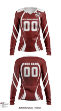 West Mecklenburg High School Volleyball 81317754 Women's Long Sleeve V-neck Shirt - 133