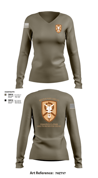Women's Long Sleeve Vneck Shirt, 1st Platoon, 423 TC1st Platoon, 423 TC, , Teamtime, Team time, sublimation, custom sports apparel, team uniforms, spirit wear, spiritwear, sports uniforms, custom shirts, team store, custom team store, fundraiser sports, apparel fundraiser