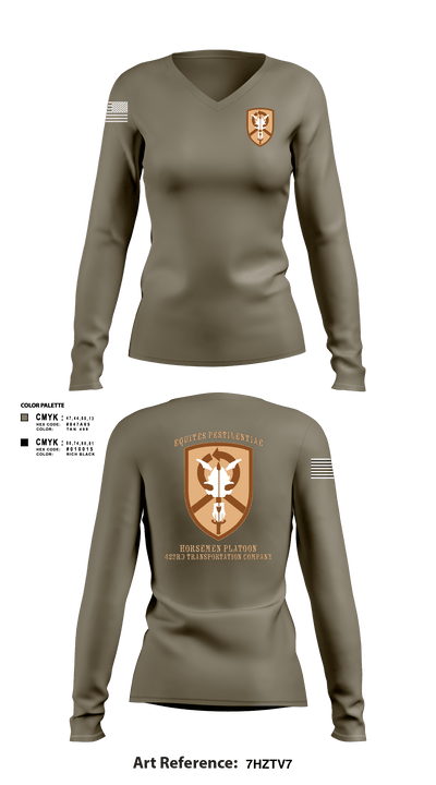 1st Platoon, 423 TC 69151656 Women's Long Sleeve V-neck Shirt - 3