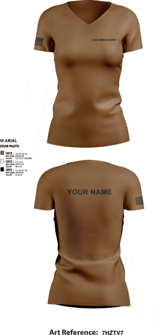 Women's Short Sleeve Vneck Shirt, 332 EMXS/AMMO, Air Force, Teamtime, Team time, sublimation, custom sports apparel, team uniforms, spirit wear, spiritwear, sports uniforms, custom shirts, team store, custom team store, fundraiser sports, apparel fundraiser