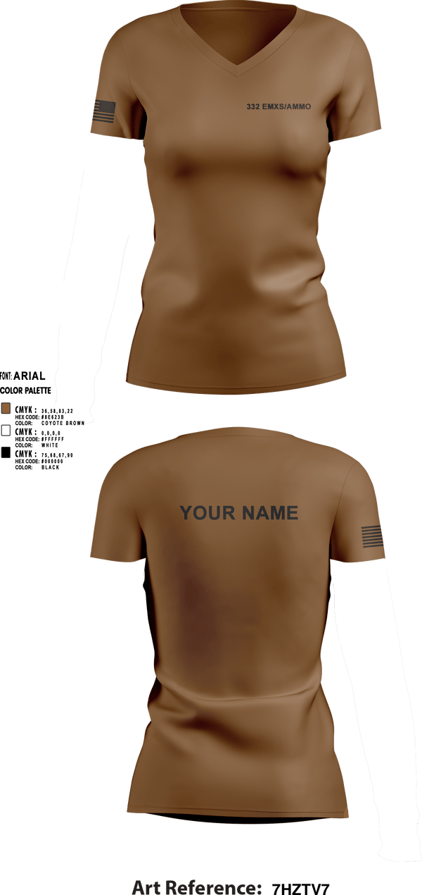 Women's Short Sleeve Vneck Shirt, 332 EMXS/AMMO, Air Force, Teamtime, Team time, sublimation, custom sports apparel, team uniforms, spirit wear, spiritwear, sports uniforms, custom shirts, team store, custom team store, fundraiser sports, apparel fundraiser