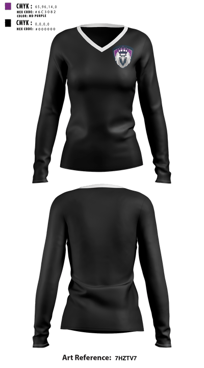 Hawks 87969808 Women's Long Sleeve V-neck Shirt - 1