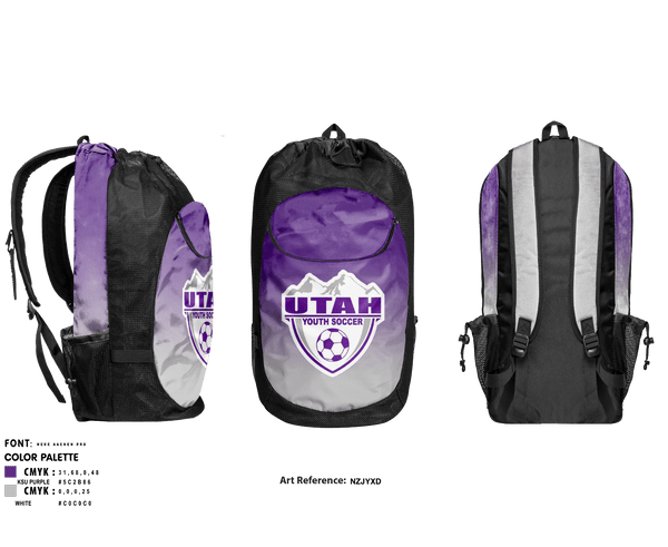 Gear Bag, Utah Youth Soccer Association, Men's Soccer, Teamtime, Team time, sublimation, custom sports apparel, team uniforms, spirit wear, spiritwear, sports uniforms, custom shirts, team store, custom team store, fundraiser sports, apparel fundraiser