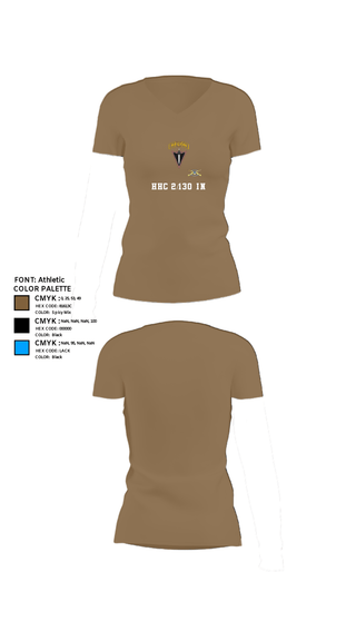 Women's Short Sleeve Vneck Shirt, HHC 2/130 IN, National Guard, Teamtime, Team time, sublimation, custom sports apparel, team uniforms, spirit wear, spiritwear, sports uniforms, custom shirts, team store, custom team store, fundraiser sports, apparel fundraiser