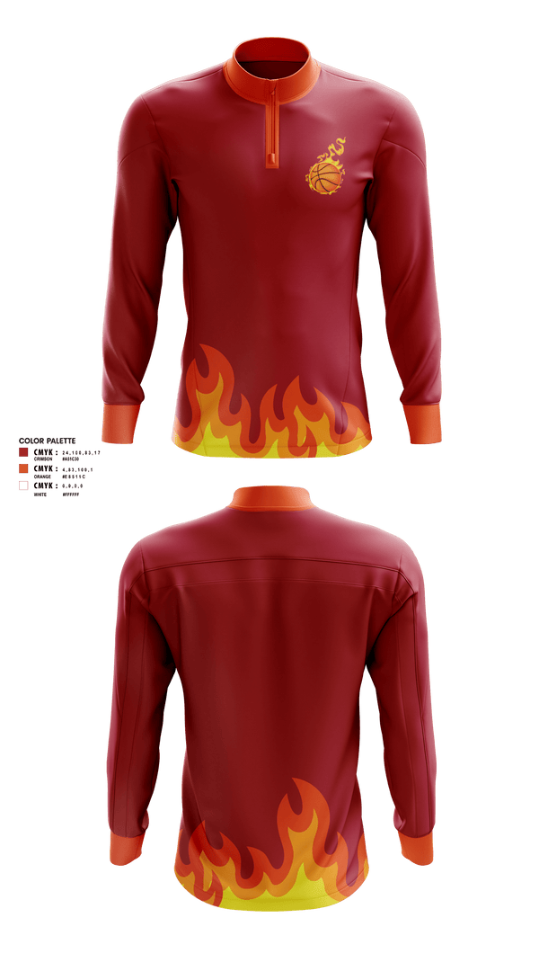 Quarter Zip Jacket, Houston hot shots, Men's Basketball, Teamtime, Team time, sublimation, custom sports apparel, team uniforms, spirit wear, spiritwear, sports uniforms, custom shirts, team store, custom team store, fundraiser sports, apparel fundraiser