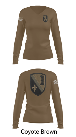 Women's Long Sleeve Vneck Shirt, 844th ECC, National Guard, Teamtime, Team time, sublimation, custom sports apparel, team uniforms, spirit wear, spiritwear, sports uniforms, custom shirts, team store, custom team store, fundraiser sports, apparel fundraiser