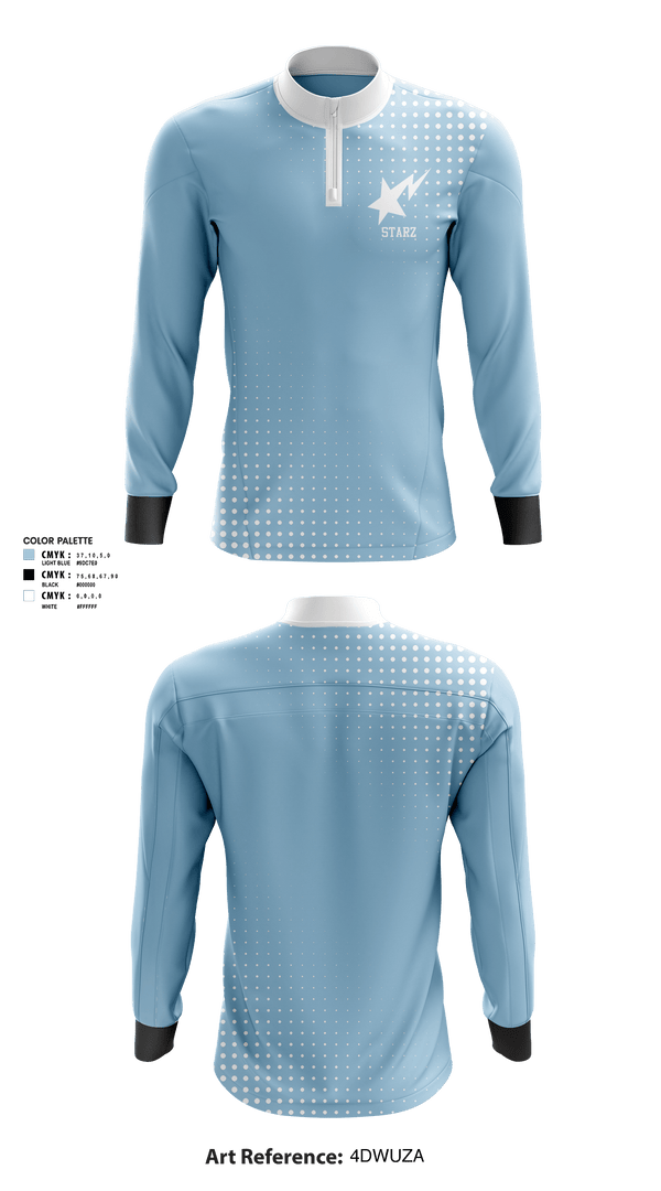 Quarter Zip Jacket, Starz, Men's Basketball, Teamtime, Team time, sublimation, custom sports apparel, team uniforms, spirit wear, spiritwear, sports uniforms, custom shirts, team store, custom team store, fundraiser sports, apparel fundraiser