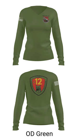Women's Long Sleeve Vneck Shirt, CLB 12, Marines, Teamtime, Team time, sublimation, custom sports apparel, team uniforms, spirit wear, spiritwear, sports uniforms, custom shirts, team store, custom team store, fundraiser sports, apparel fundraiser