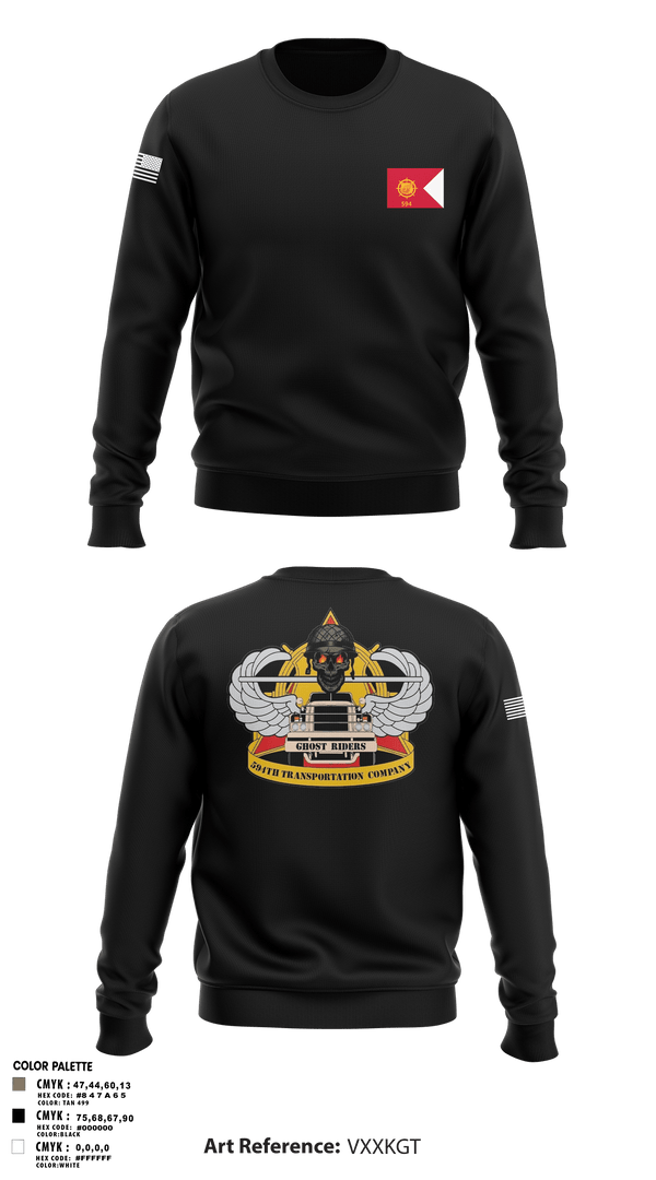 Crew Neck Sweatshirt, 594th transportation, Army, Teamtime, Team time, sublimation, custom sports apparel, team uniforms, spirit wear, spiritwear, sports uniforms, custom shirts, team store, custom team store, fundraiser sports, apparel fundraiser