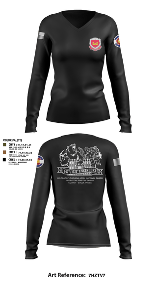 Women's Long Sleeve Vneck Shirt, 947th EVCC, , Teamtime, Team time, sublimation, custom sports apparel, team uniforms, spirit wear, spiritwear, sports uniforms, custom shirts, team store, custom team store, fundraiser sports, apparel fundraiser