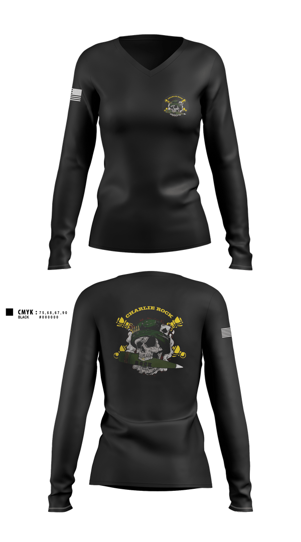 Women's Long Sleeve Vneck Shirt, Charlie rock, Army, Teamtime, Team time, sublimation, custom sports apparel, team uniforms, spirit wear, spiritwear, sports uniforms, custom shirts, team store, custom team store, fundraiser sports, apparel fundraiser