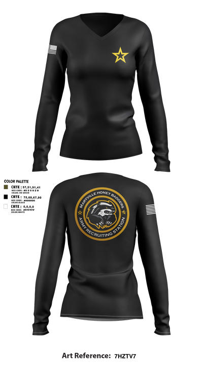 Maryville Honeybadger 60960842 Women's Long Sleeve V-neck Shirt - 6