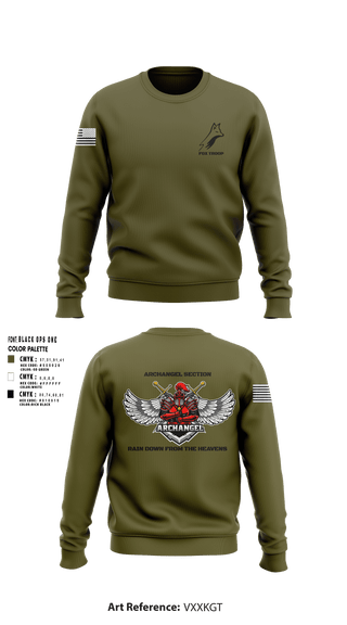 Crew Neck Sweatshirt, Fox troop, Army, Teamtime, Team time, sublimation, custom sports apparel, team uniforms, spirit wear, spiritwear, sports uniforms, custom shirts, team store, custom team store, fundraiser sports, apparel fundraiser