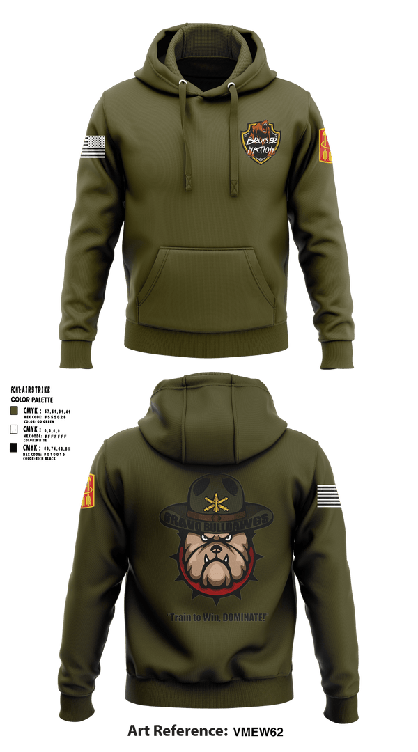 Hoodie, 13TH Missile Defense BatteryB/3-6 ADA BNBravo Bulldawgs, Army, Teamtime, Team time, sublimation, custom sports apparel, team uniforms, spirit wear, spiritwear, sports uniforms, custom shirts, team store, custom team store, fundraiser sports, apparel fundraiser