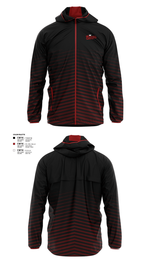 Windbreaker, KINGS, Men's Basketball, Teamtime, Team time, sublimation, custom sports apparel, team uniforms, spirit wear, spiritwear, sports uniforms, custom shirts, team store, custom team store, fundraiser sports, apparel fundraiser
