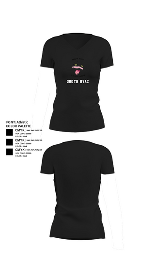 Women's Short Sleeve Vneck Shirt, 380th HVAC, , Teamtime, Team time, sublimation, custom sports apparel, team uniforms, spirit wear, spiritwear, sports uniforms, custom shirts, team store, custom team store, fundraiser sports, apparel fundraiser