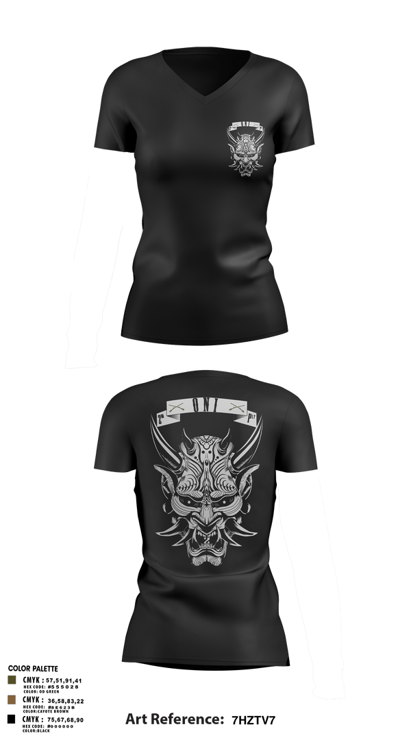 Women's Short Sleeve Vneck Shirt, 2ND PLATOON ONI, Army, Teamtime, Team time, sublimation, custom sports apparel, team uniforms, spirit wear, spiritwear, sports uniforms, custom shirts, team store, custom team store, fundraiser sports, apparel fundraiser