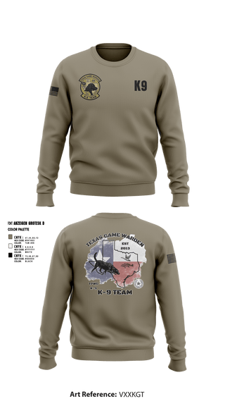 Crew Neck Sweatshirt, TXGW K9, Police, Teamtime, Team time, sublimation, custom sports apparel, team uniforms, spirit wear, spiritwear, sports uniforms, custom shirts, team store, custom team store, fundraiser sports, apparel fundraiser