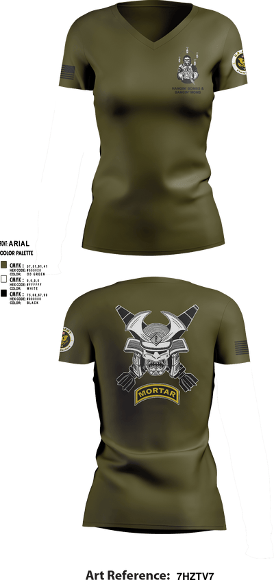 2-1 INFANTRY 73448715 Women's Short Sleeve V-neck Shirt - 1