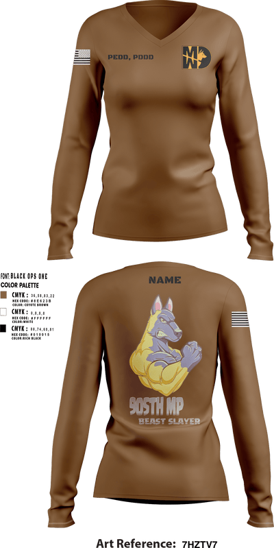 905th MP DET 89089494 Women's Long Sleeve V-neck Shirt - 8