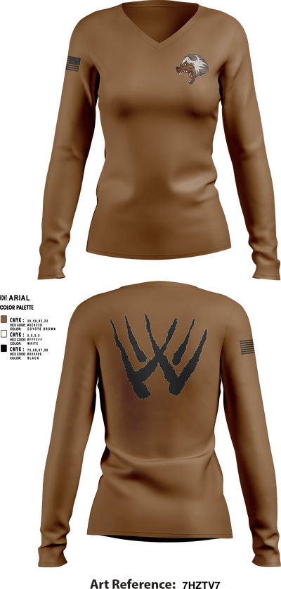 Wolverines 24464687 Women's Long Sleeve V-neck Shirt - 1