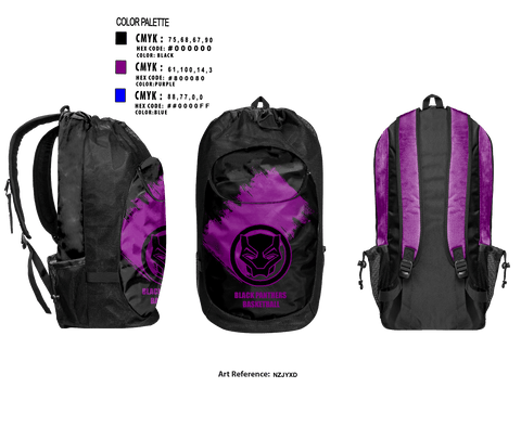 Gear Bag, BLACK PANTHERS, Men's Basketball, Teamtime, Team time, sublimation, custom sports apparel, team uniforms, spirit wear, spiritwear, sports uniforms, custom shirts, team store, custom team store, fundraiser sports, apparel fundraiser