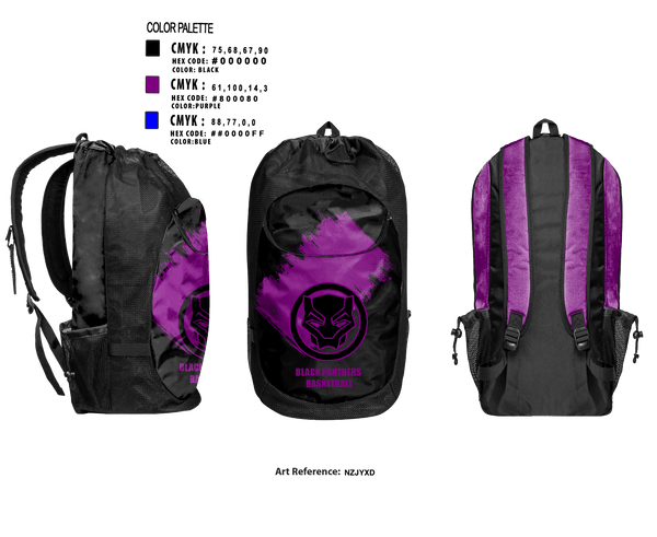 Gear Bag, BLACK PANTHERS, Men's Basketball, Teamtime, Team time, sublimation, custom sports apparel, team uniforms, spirit wear, spiritwear, sports uniforms, custom shirts, team store, custom team store, fundraiser sports, apparel fundraiser