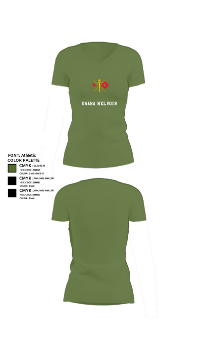 USASA BELVOIR 16372072 Women's Short Sleeve V-neck Shirt - 44