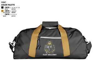Duffle Bag, Cliff WilliamsCliff Williams, , Teamtime, Team time, sublimation, custom sports apparel, team uniforms, spirit wear, spiritwear, sports uniforms, custom shirts, team store, custom team store, fundraiser sports, apparel fundraiser