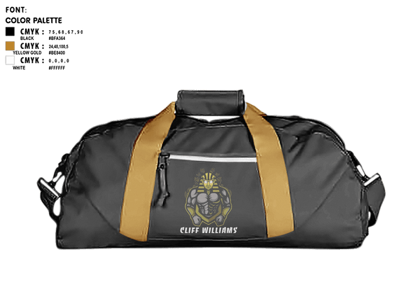 Duffle Bag, Cliff WilliamsCliff Williams, , Teamtime, Team time, sublimation, custom sports apparel, team uniforms, spirit wear, spiritwear, sports uniforms, custom shirts, team store, custom team store, fundraiser sports, apparel fundraiser