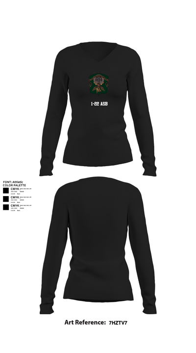 1-22 ASB 88977658 Women's Long Sleeve V-neck Shirt - 22