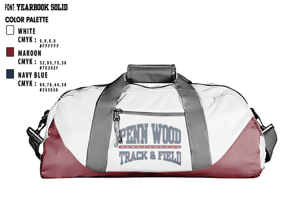 Duffle Bag, PENN WOOD Highschool, Track & Field, Teamtime, Team time, sublimation, custom sports apparel, team uniforms, spirit wear, spiritwear, sports uniforms, custom shirts, team store, custom team store, fundraiser sports, apparel fundraiser