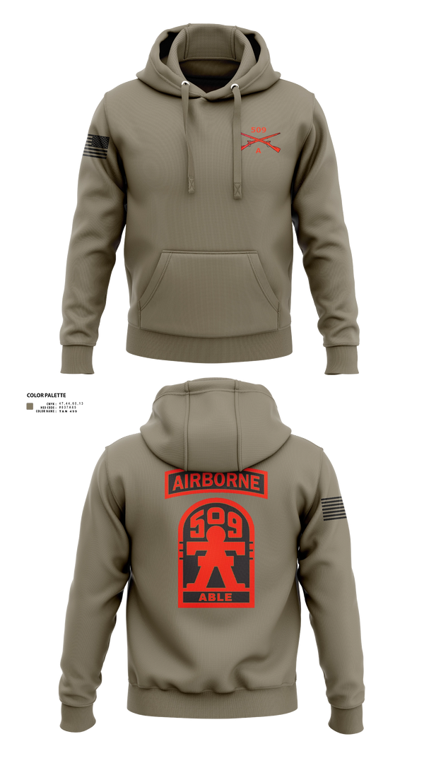 Hoodie, 3-509th Parachute Infantry BN Able Nation, , Teamtime, Team time, sublimation, custom sports apparel, team uniforms, spirit wear, spiritwear, sports uniforms, custom shirts, team store, custom team store, fundraiser sports, apparel fundraiser