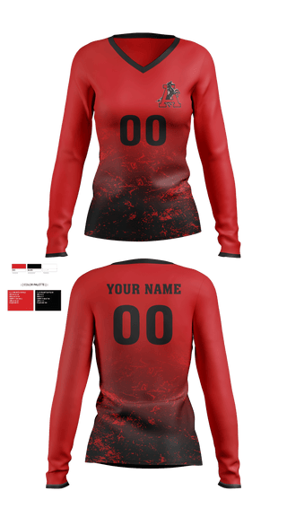 Women's Long Sleeve Vneck Shirt, Assumption High School Volleyball, Women's Volleyball, Teamtime, Team time, sublimation, custom sports apparel, team uniforms, spirit wear, spiritwear, sports uniforms, custom shirts, team store, custom team store, fundraiser sports, apparel fundraiser