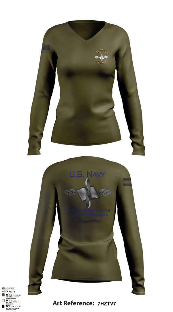 Women's Long Sleeve Vneck Shirt, Aviation Maintenance Administration, , Teamtime, Team time, sublimation, custom sports apparel, team uniforms, spirit wear, spiritwear, sports uniforms, custom shirts, team store, custom team store, fundraiser sports, apparel fundraiser