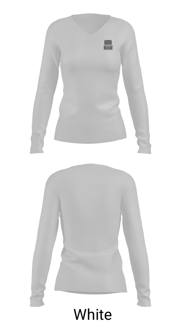 Women's Long Sleeve Vneck Shirt, 2 Smooth Radio, , Teamtime, Team time, sublimation, custom sports apparel, team uniforms, spirit wear, spiritwear, sports uniforms, custom shirts, team store, custom team store, fundraiser sports, apparel fundraiser