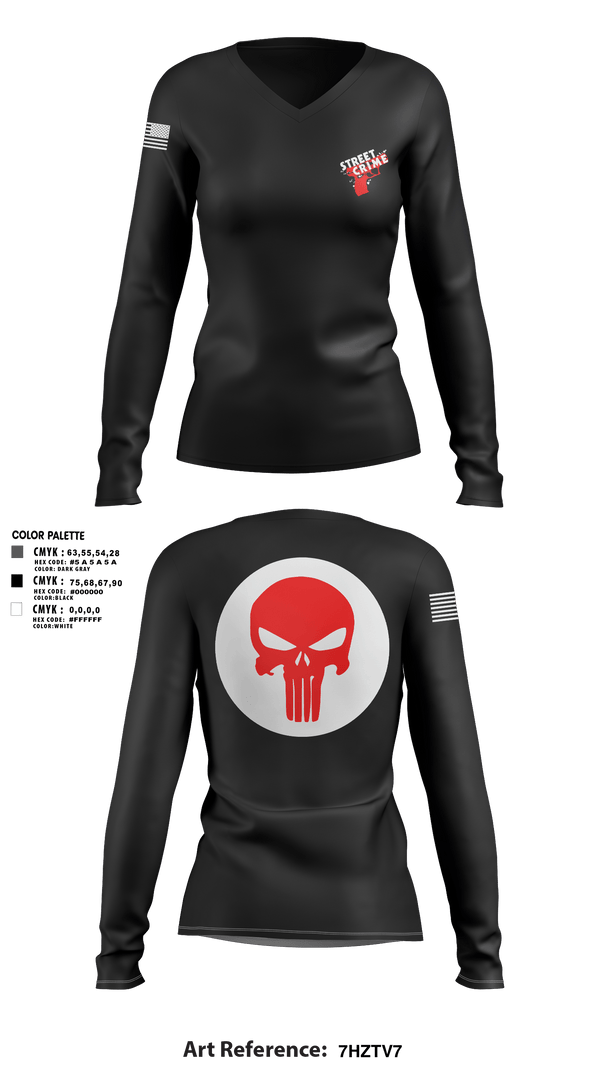 Women's Long Sleeve Vneck Shirt, Street Crimes, Police, Teamtime, Team time, sublimation, custom sports apparel, team uniforms, spirit wear, spiritwear, sports uniforms, custom shirts, team store, custom team store, fundraiser sports, apparel fundraiser