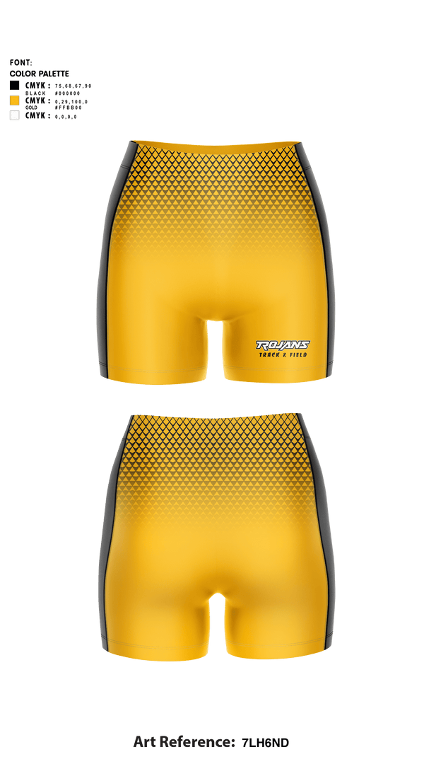 Women's Compression Shorts, Trojans, Track & Field, Teamtime, Team time, sublimation, custom sports apparel, team uniforms, spirit wear, spiritwear, sports uniforms, custom shirts, team store, custom team store, fundraiser sports, apparel fundraiser