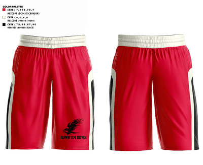Hawk Em' Down Mens Basketball Shorts -1