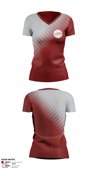 Women's Short Sleeve Vneck Shirt, PSLHS Color Guard, , Teamtime, Team time, sublimation, custom sports apparel, team uniforms, spirit wear, spiritwear, sports uniforms, custom shirts, team store, custom team store, fundraiser sports, apparel fundraiser