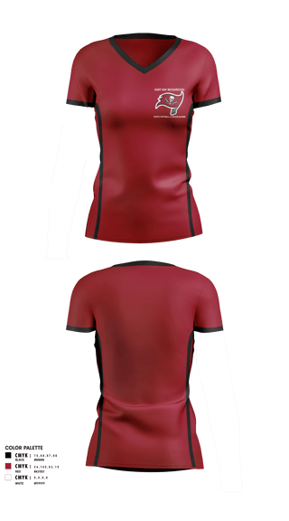 Women's Short Sleeve Vneck Shirt, East Bay Buccaneers Youth Football & Cheerleading, Football, Teamtime, Team time, sublimation, custom sports apparel, team uniforms, spirit wear, spiritwear, sports uniforms, custom shirts, team store, custom team store, fundraiser sports, apparel fundraiser