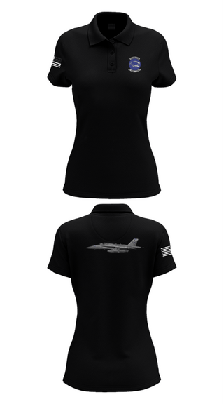 Women's Short Sleeve Performance Polo, VAQ-139 Cougars, Navy, Teamtime, Team time, sublimation, custom sports apparel, team uniforms, spirit wear, spiritwear, sports uniforms, custom shirts, team store, custom team store, fundraiser sports, apparel fundraiser