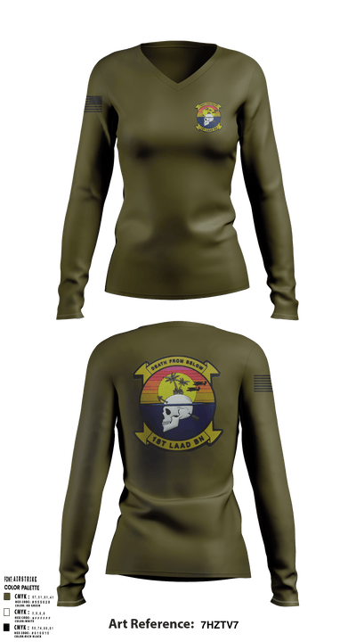 1st LAAD 786723 Women's Long Sleeve V-neck Shirt - 17
